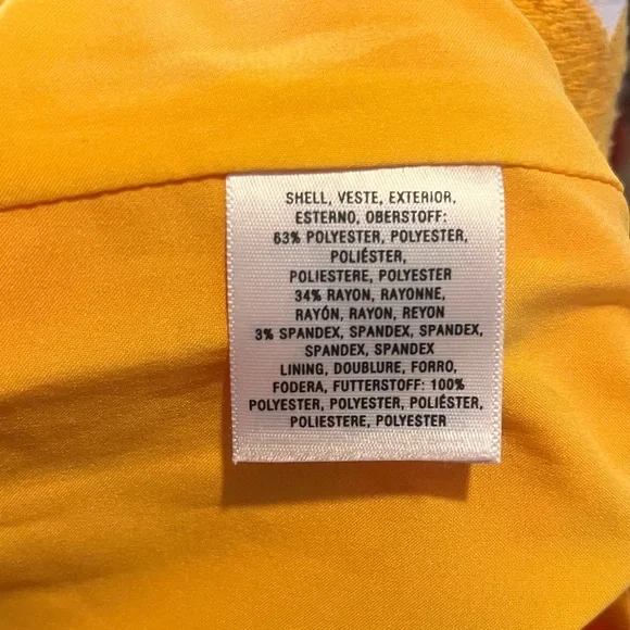 Anthropologie Neon Pink w/ Yellow Embroidery Trim pencil skirt - 6 - Picture 4 of 5